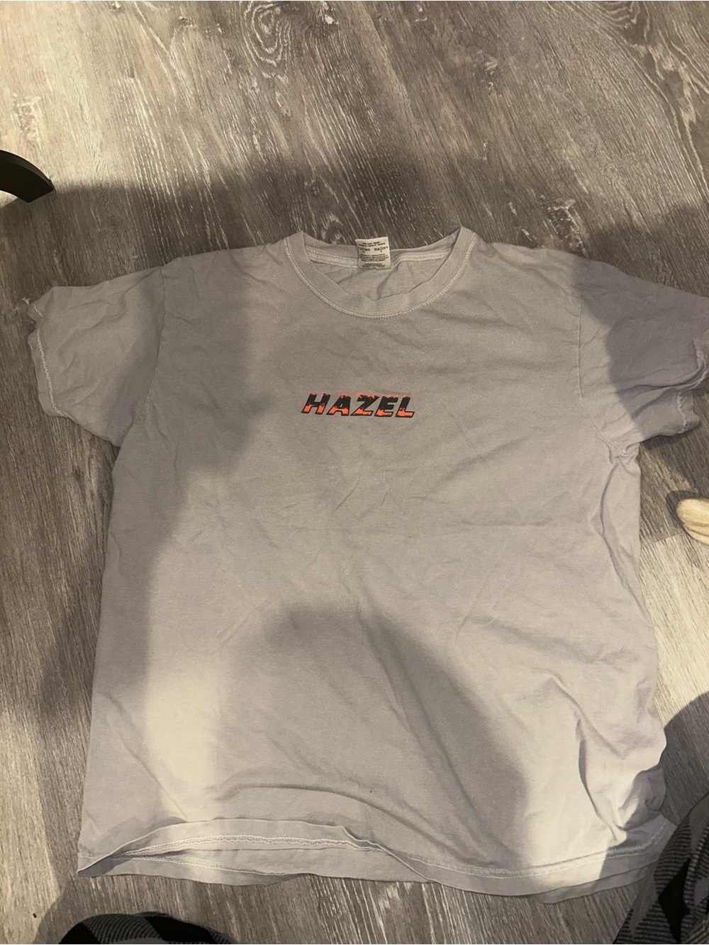Hazel Logo Short-Sleeve Tee in Light Gray